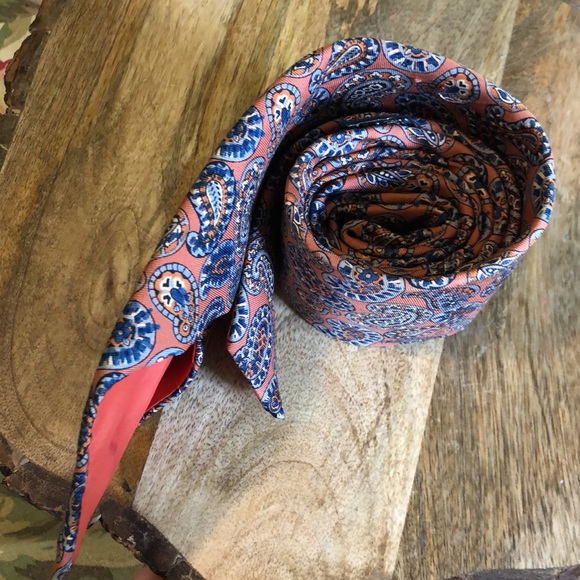Vtg RIVETZ of BOSTON Mens Silk Paisley Tie Hand Block Printed in England Preppy - Picture 12 of 14